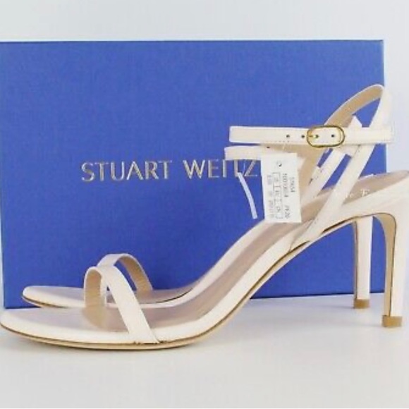 New Stuart Weitzman New Kassidy Heeled Sandal Color:Seashell 8.5 B Medium Width - Picture 3 of 17